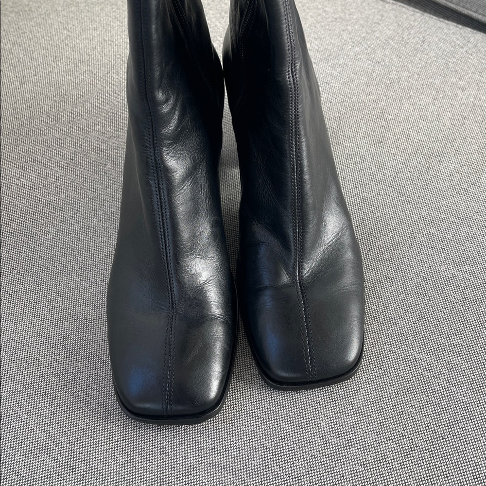 Reformation Nylah Knee High Boots Black Leather Size 8 - Picture 6 of 10